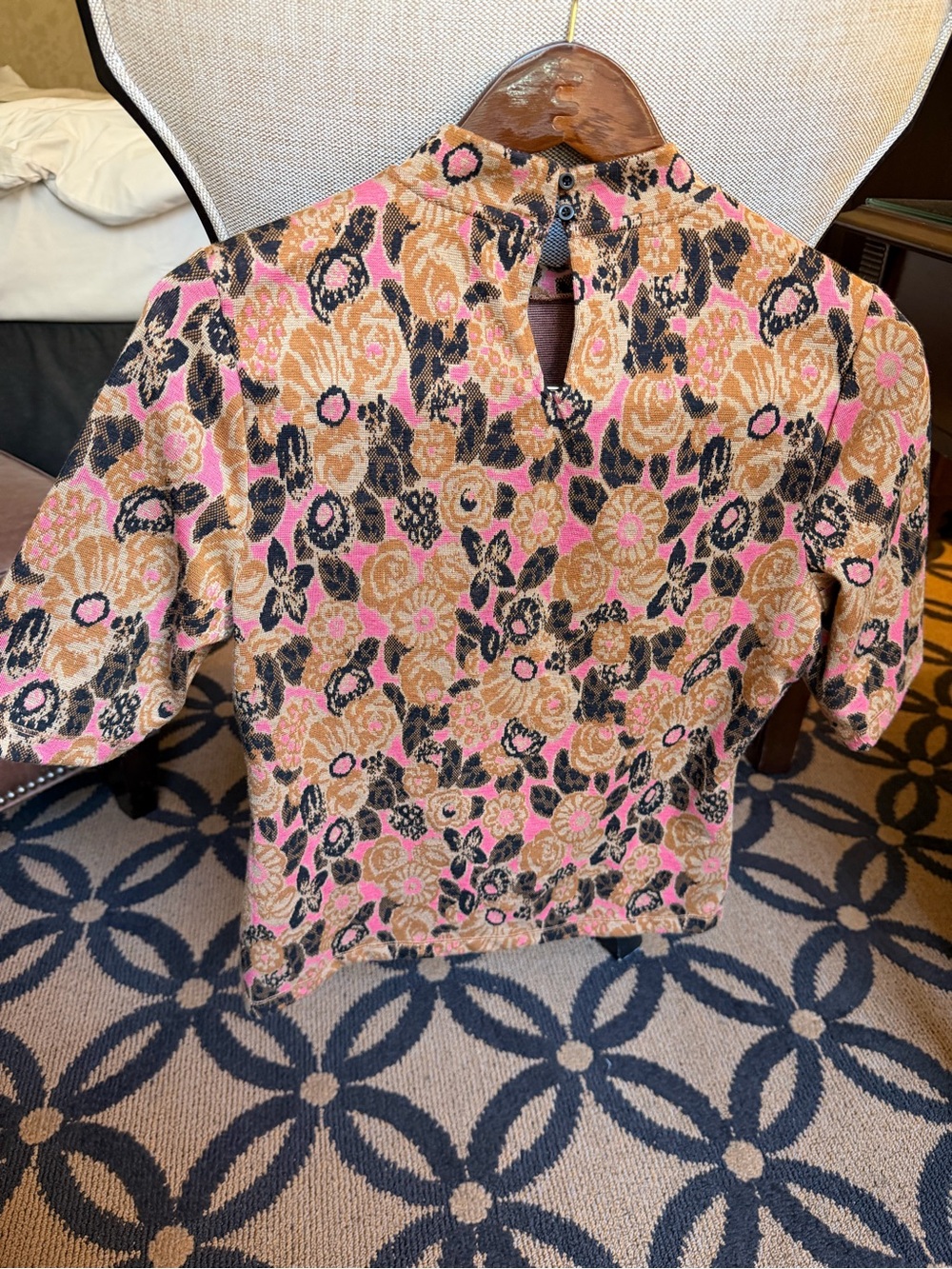 Maeve Anthropologie Floral Jacquard Mock Neck Top M - Picture 5 of 6